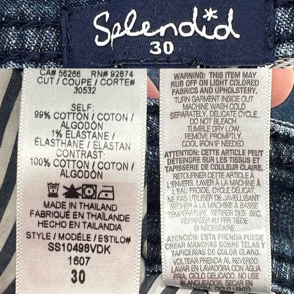 Splendid Cesaire Indigo Button Front Mini Stretch Denim Pencil Skirt size 30 - Picture 8 of 9